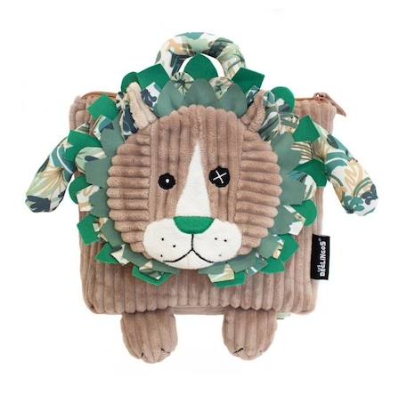 Sac à Dos Velours Jelekros Le Lion Enfant - DEGLINGOS - Scolaire - Maternelle BEIGE 4 - vertbaudet enfant 