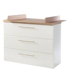 Commode à Langer ROBA Nele - 3 Tiroirs - Blanc - Chêne Artisan  - vertbaudet enfant