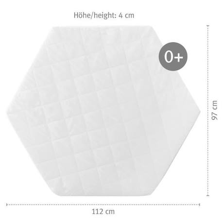 Matelas de Parc Bébé Hexagonal - ROBA - Déhoussable - 97x112 cm - Epaisseur 4 cm BLANC 4 - vertbaudet enfant 