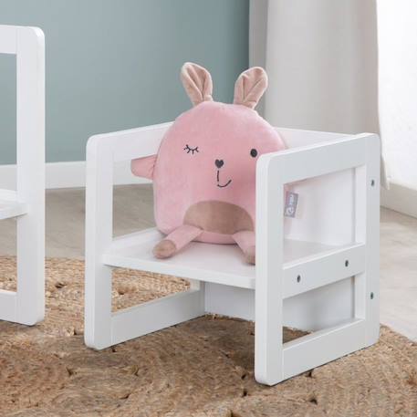 ROBA Ensemble Table et Chaise Réversible pour Enfant - Convertible en Banc et Tabouret - 3 Hauteurs Différentes - Bois Blanc BLANC 6 - vertbaudet enfant 