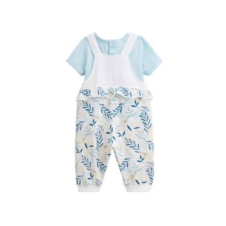 Ensemble salopette bébé en gaze de coton et t-shirt Iskia - PETIT BEGUIN - Bleu - Mixte BLEU 2 - vertbaudet enfant 