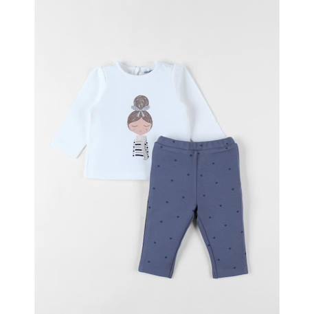 Ensemble t-shirt, legging, Jersey BLANC 1 - vertbaudet enfant 