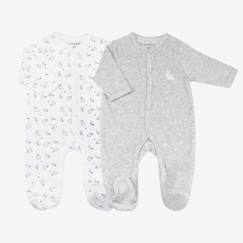 Lot de 2 pyjamas bébé - TROIS KILOS SEPT - Velours doux et chaud - Ouverture à pressions  - vertbaudet enfant