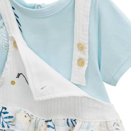 Ensemble salopette bébé en gaze de coton et t-shirt Iskia - PETIT BEGUIN - Bleu - Mixte BLEU 3 - vertbaudet enfant 