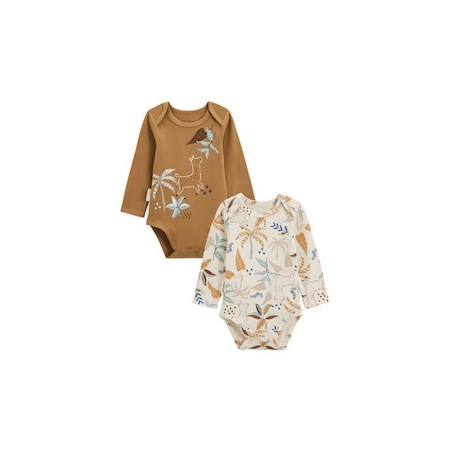 Lot de 2 bodies bébé manches longues Lamascotte MARRON 1 - vertbaudet enfant 