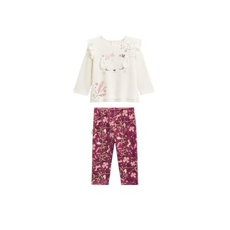 Pyjama bébé 2 pièces en velours Mila BLANC+BLANC 1 - vertbaudet enfant 