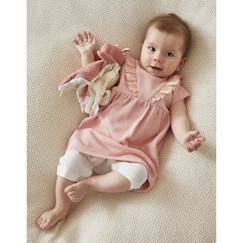 Set robe en jersey gaufré, legging, écru,Rose clair  - vertbaudet enfant