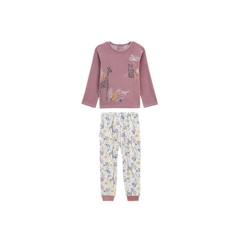 -Pyjama enfant en velours - PETIT BEGUIN - Thaîs - Rose - Taille élastiquée - Bas resserré