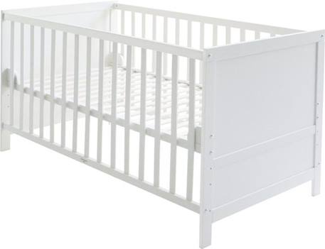 ROBA Lit Bébé Évolutif 70x140 - Réglable en Hauteur - 3 Barreaux Amovibles - Coins de Transformation Inclus - Bois Blanc BLANC 1 - vertbaudet enfant 