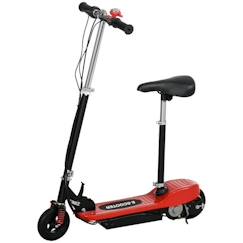 Jouet-Jeux de plein air-Tricycles, draisiennes et trottinettes-Trottinettes-Trottinette électrique pliable enfant 120 W guidon selle réglable 15 Km/h max. suspension AV sonnette rouge noir