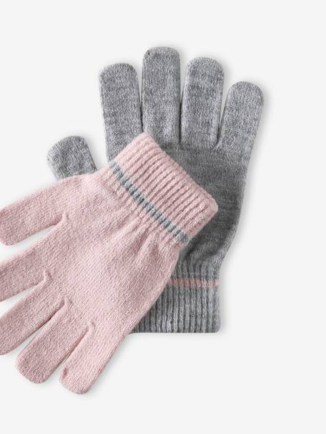 Lot de 2 paires de gants magiques fille rose poudré 2 - vertbaudet enfant 