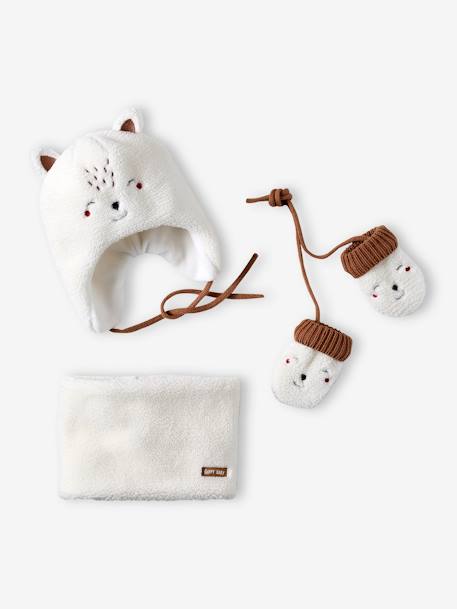 Coffret Noël bébé garçon bonnet + snood + moufles écru 8 - vertbaudet enfant 