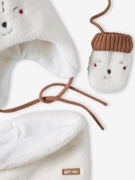 Coffret Noël bébé garçon bonnet + snood + moufles écru 4 - vertbaudet enfant 