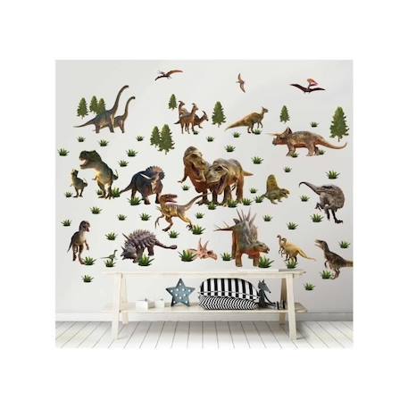 Ensemble de 80 autocollants de dinosaures 34x46 cm MARRON 4 - vertbaudet enfant 