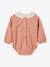 Barboteuse en velours imprimé fleurs bébé col en broderie anglaise rose 2 - vertbaudet enfant 