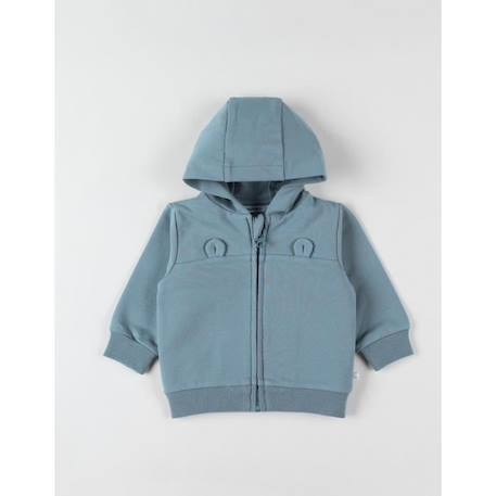 Veste sweat à capuche sauge BLEU 1 - vertbaudet enfant 