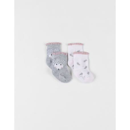 Set de 2 paires de chaussettes en tricot GRIS 2 - vertbaudet enfant 