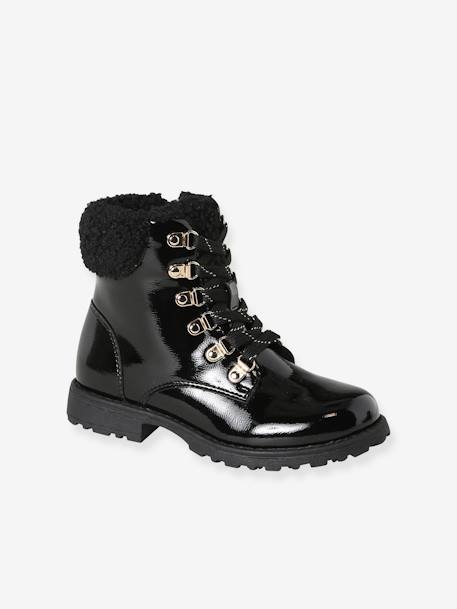 Bottines lacets, zippées noir 1 - vertbaudet enfant 