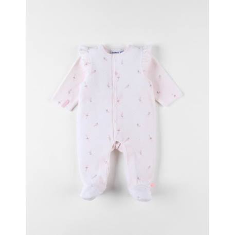 Pyjama en velours côtelé, imprimé fleuri ROSE 1 - vertbaudet enfant 