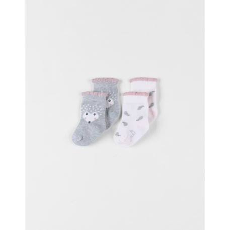 Set de 2 paires de chaussettes en tricot GRIS 1 - vertbaudet enfant 