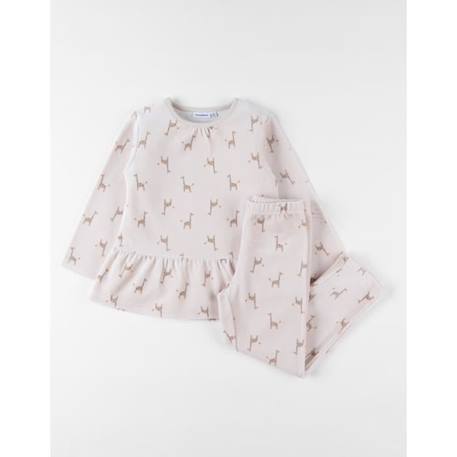 Pyjama en velours côtelé, girafe BLANC 1 - vertbaudet enfant 