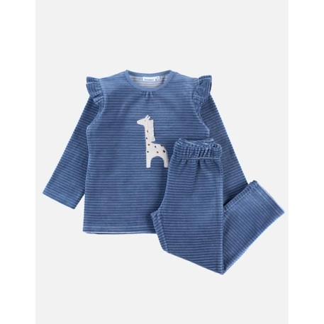 Pyjama en velours côtelé, lion BLEU+BLEU 2 - vertbaudet enfant 