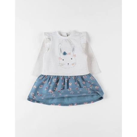 Robe bi-matière, lapin BEIGE 2 - vertbaudet enfant 