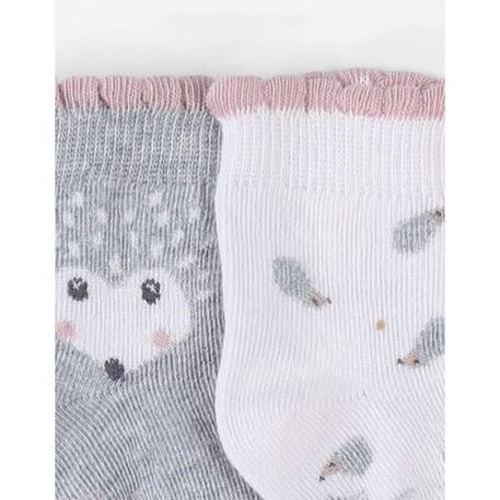 Set de 2 paires de chaussettes en tricot GRIS 3 - vertbaudet enfant 