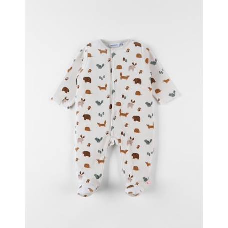 Pyjama en velours côtelé, animalier BEIGE 1 - vertbaudet enfant 