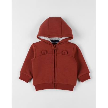 Veste sweat à capuche, Sweatoloudoux ROUGE 1 - vertbaudet enfant 