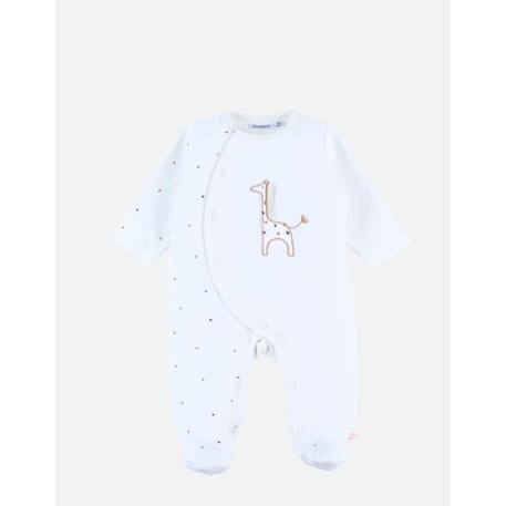 Pyjama en velours côtelé, girafe BLANC 1 - vertbaudet enfant 