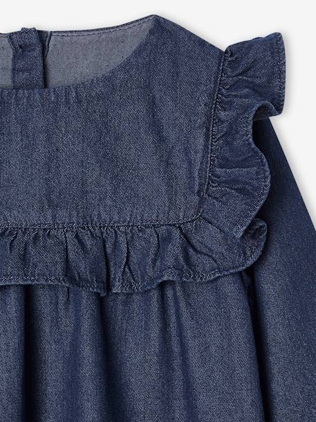 Robe à volants en denim léger fille bleu foncé 3 - vertbaudet enfant 