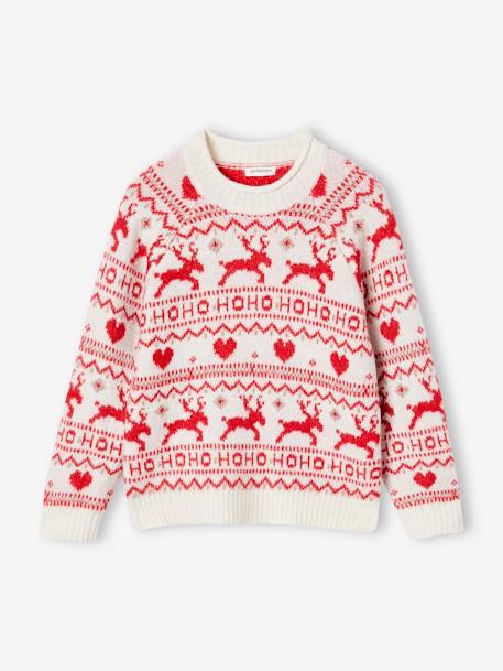 Pull jacquard Noël détails en fil brillant fille  - vertbaudet enfant