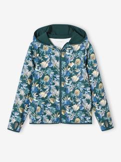 -Sweat sport zippé matière technique fille motifs fleurs