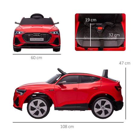 HOMCOM - Voiture Électrique Enfants - PP - 108x60x47cm - Rouge ROUGE 4 - vertbaudet enfant 