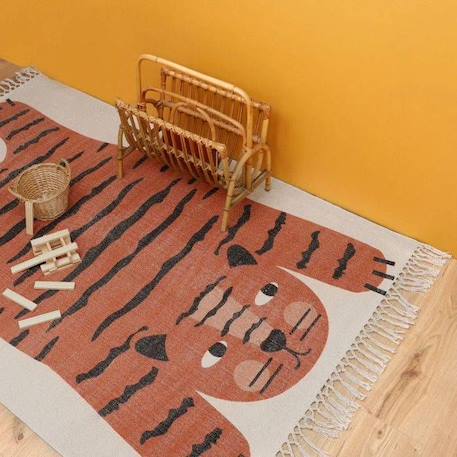 Tapis enfant tigre DAJALA - 110 x 170 cm - Coton - Oeko Tex - Nattiot ORANGE 2 - vertbaudet enfant 