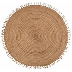 Linge de maison et décoration-Tapis Abha jute tressée tissée main détails dorés Ø140 cm - Nattiot