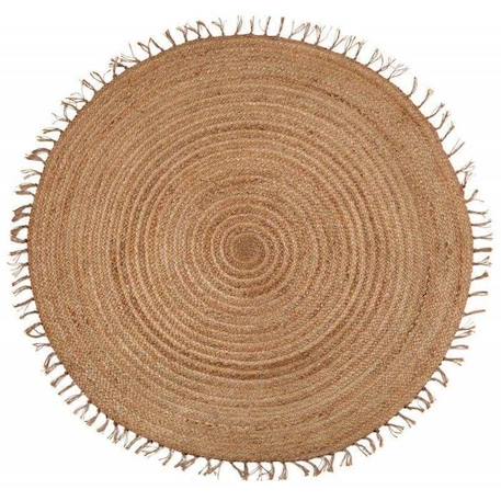 Tapis Abha jute tressée tissée main détails dorés Ø140 cm - Nattiot MARRON 1 - vertbaudet enfant 