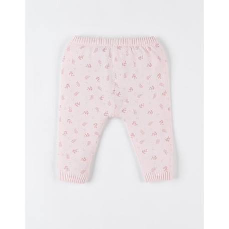 Legging imprimé végétal en tricot bio fin, clair ROSE 2 - vertbaudet enfant 