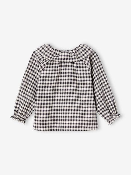 Blouse vichy à collerette bébé fille carreaux noir 4 - vertbaudet enfant 