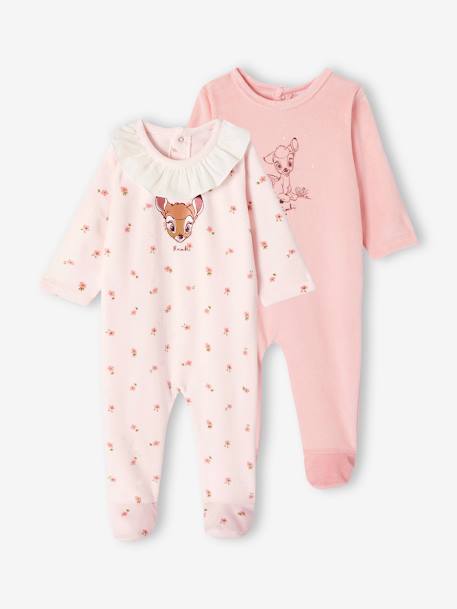 Lot de 2 dors-bien bébé Disney® Bambi en velours rose 1 - vertbaudet enfant 