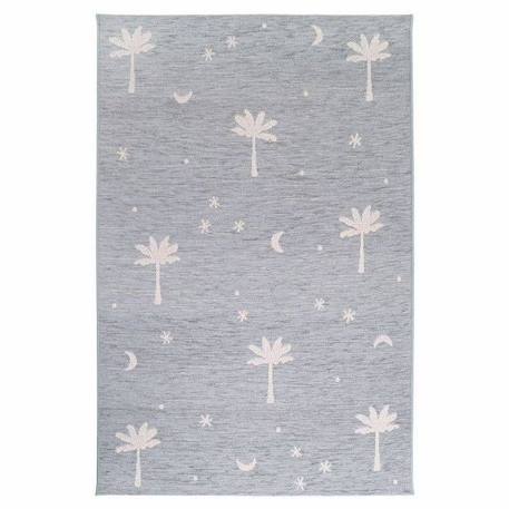 Tapis enfant Palm Dream tissé main polypropylène bleu gris 115x170 - Nattiot BEIGE 1 - vertbaudet enfant 