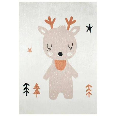 Tapis chambre enfant - Motif Renne - 80 x 150 cm - Marron - Nazar Rugs BLANC 1 - vertbaudet enfant 