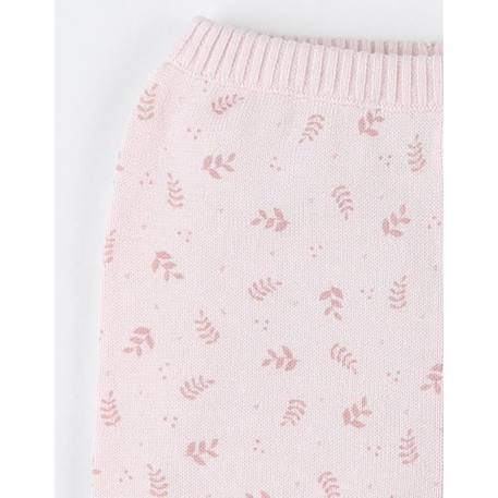 Legging imprimé végétal en tricot bio fin, clair ROSE 3 - vertbaudet enfant 