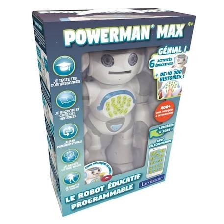 POWERMAN® MAX  Mon Robot Ludo-Éducatif avec Fabrique à Histoires  et Télécommande (Français) BLANC 5 - vertbaudet enfant 