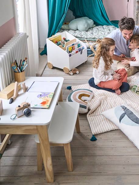 Bureau + tabouret maternelle ÉCOLIER blanc 3 - vertbaudet enfant 