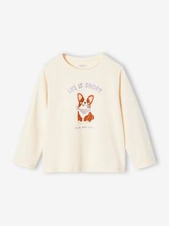 -T-shirt motif chien manches longues fille