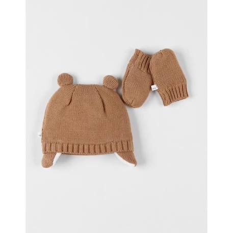 Set chapka + moufles, caramel MARRON 2 - vertbaudet enfant 