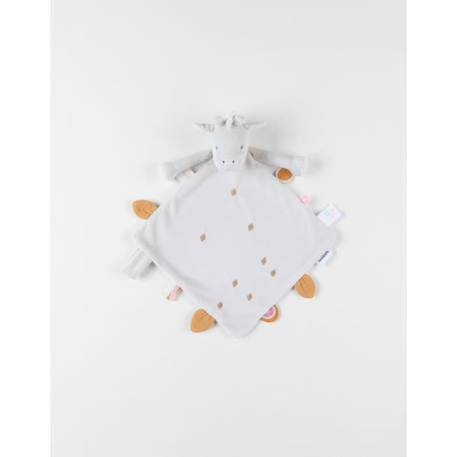 Doudou Milo en Veloudoux gris/aqua - blanc BLANC 1 - vertbaudet enfant 