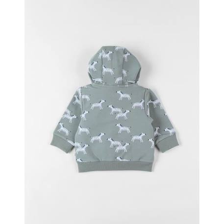 Sweat à capuche imprimés zèbres, eucalyptus VERT+VERT 2 - vertbaudet enfant 